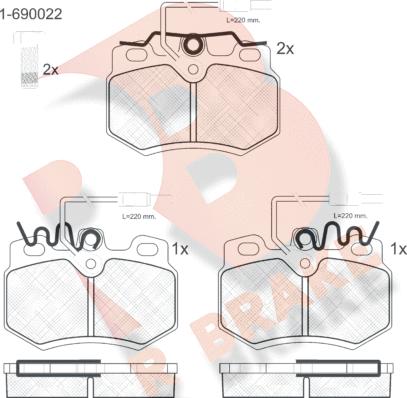 R Brake RB0553-203 - Kit de plaquettes de frein, frein à disque cwaw.fr