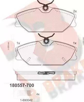 R Brake RB0557-700 - Kit de plaquettes de frein, frein à disque cwaw.fr