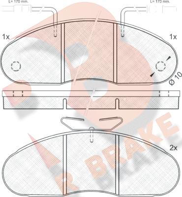 R Brake RB0561 - Kit de plaquettes de frein, frein à disque cwaw.fr