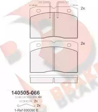 R Brake RB0505 - Kit de plaquettes de frein, frein à disque cwaw.fr