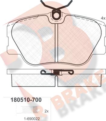 R Brake RB0510-700 - Kit de plaquettes de frein, frein à disque cwaw.fr