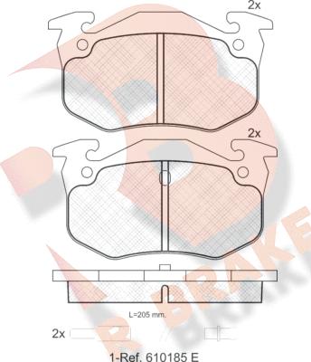 R Brake RB0535 - Kit de plaquettes de frein, frein à disque cwaw.fr