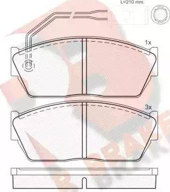 R Brake RB0536 - Kit de plaquettes de frein, frein à disque cwaw.fr