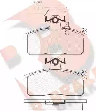 R Brake RB0531 - Kit de plaquettes de frein, frein à disque cwaw.fr