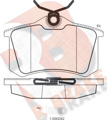 R Brake RB0697-700 - Kit de plaquettes de frein, frein à disque cwaw.fr