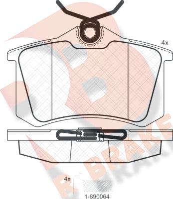 R Brake RB0697-703 - Kit de plaquettes de frein, frein à disque cwaw.fr