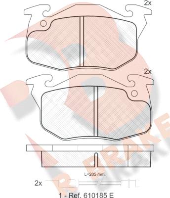 R Brake RB0633 - Kit de plaquettes de frein, frein à disque cwaw.fr