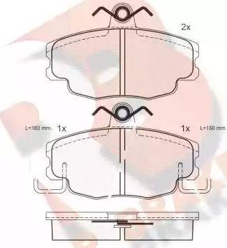 R Brake RB0622 - Kit de plaquettes de frein, frein à disque cwaw.fr