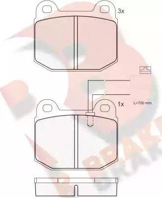 R Brake RB0627 - Kit de plaquettes de frein, frein à disque cwaw.fr