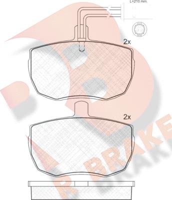 R Brake RB0671 - Kit de plaquettes de frein, frein à disque cwaw.fr