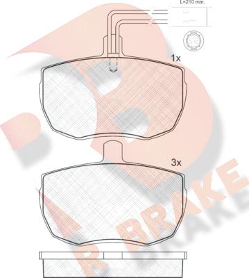 R Brake RB0672 - Kit de plaquettes de frein, frein à disque cwaw.fr