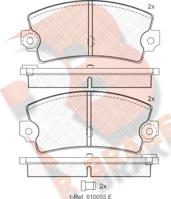 R Brake RB0098 - Kit de plaquettes de frein, frein à disque cwaw.fr