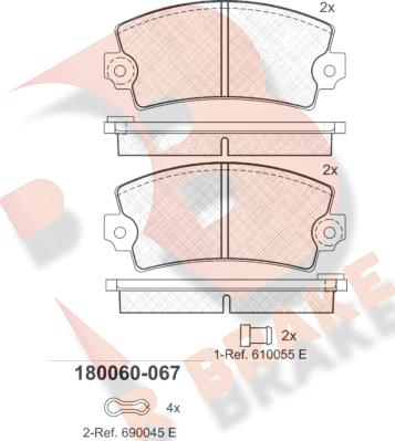 R Brake RB0060-067 - Kit de plaquettes de frein, frein à disque cwaw.fr