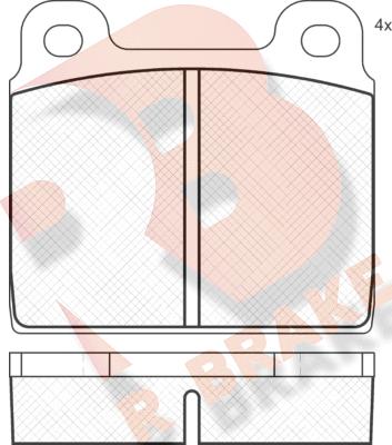 R Brake RB0011 - Kit de plaquettes de frein, frein à disque cwaw.fr