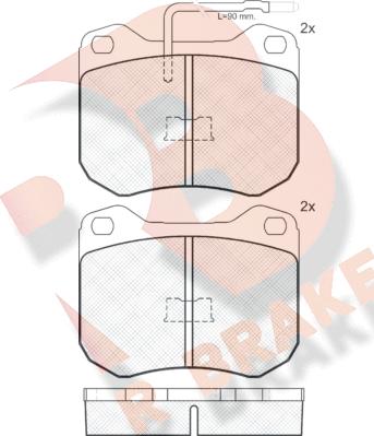 R Brake RB0198 - Kit de plaquettes de frein, frein à disque cwaw.fr