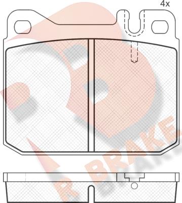 R Brake RB0197 - Kit de plaquettes de frein, frein à disque cwaw.fr