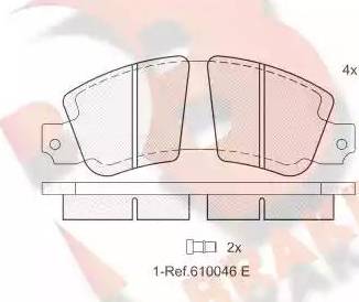 R Brake RB0188 - Kit de plaquettes de frein, frein à disque cwaw.fr