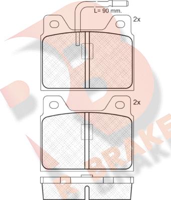 R Brake RB0127 - Kit de plaquettes de frein, frein à disque cwaw.fr