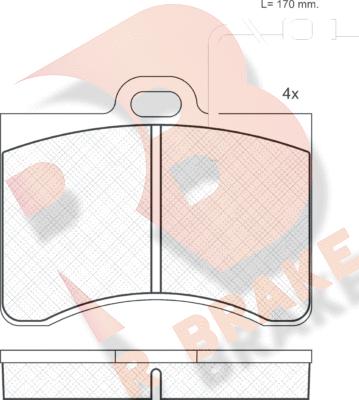 R Brake RB0175 - Kit de plaquettes de frein, frein à disque cwaw.fr