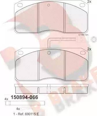 R Brake RB0894-066 - Kit de plaquettes de frein, frein à disque cwaw.fr