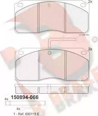 R Brake RB0894 - Kit de plaquettes de frein, frein à disque cwaw.fr