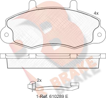 R Brake RB0896-203 - Kit de plaquettes de frein, frein à disque cwaw.fr