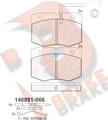 R Brake RB0891 - Kit de plaquettes de frein, frein à disque cwaw.fr