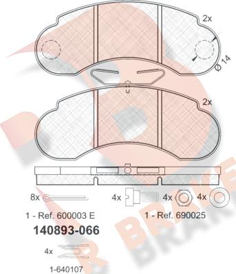 R Brake RB0893 - Kit de plaquettes de frein, frein à disque cwaw.fr