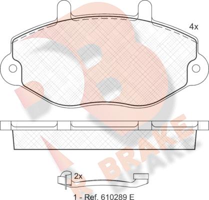 R Brake RB0897-203 - Kit de plaquettes de frein, frein à disque cwaw.fr