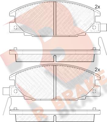 R Brake RB0854 - Kit de plaquettes de frein, frein à disque cwaw.fr