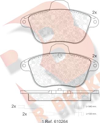 R Brake RB0856 - Kit de plaquettes de frein, frein à disque cwaw.fr