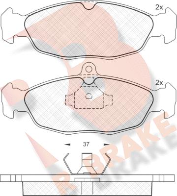 R Brake RB0858 - Kit de plaquettes de frein, frein à disque cwaw.fr