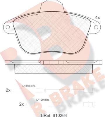 R Brake RB0857 - Kit de plaquettes de frein, frein à disque cwaw.fr