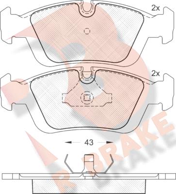 R Brake RB0801 - Kit de plaquettes de frein, frein à disque cwaw.fr