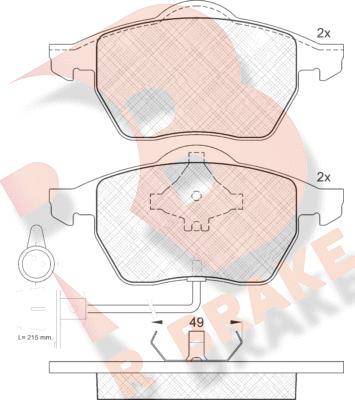 R Brake RB0808 - Kit de plaquettes de frein, frein à disque cwaw.fr