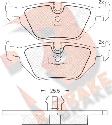 R Brake RB0802 - Kit de plaquettes de frein, frein à disque cwaw.fr