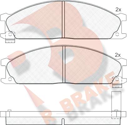 R Brake RB0886 - Kit de plaquettes de frein, frein à disque cwaw.fr