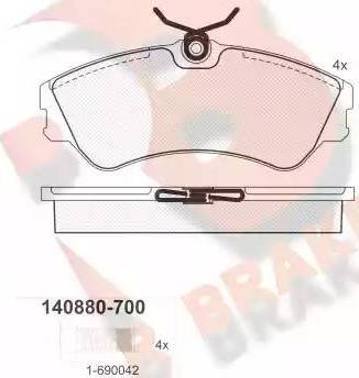 R Brake RB0880 - Kit de plaquettes de frein, frein à disque cwaw.fr