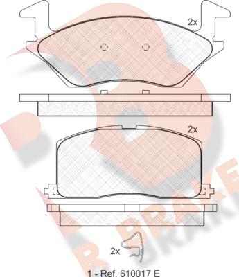 R Brake RB0888 - Kit de plaquettes de frein, frein à disque cwaw.fr