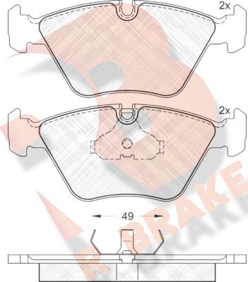 R Brake RB0883 - Kit de plaquettes de frein, frein à disque cwaw.fr