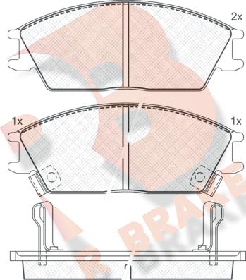 R Brake RB0887 - Kit de plaquettes de frein, frein à disque cwaw.fr