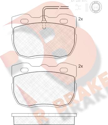 R Brake RB0839-203 - Kit de plaquettes de frein, frein à disque cwaw.fr