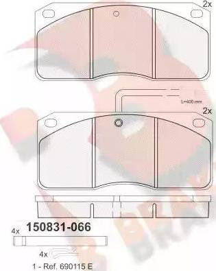 R Brake RB0831 - Kit de plaquettes de frein, frein à disque cwaw.fr