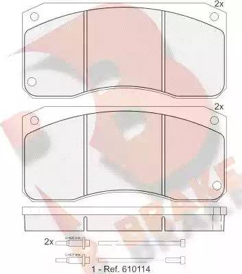 R Brake RB0833 - Kit de plaquettes de frein, frein à disque cwaw.fr