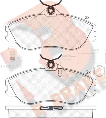 R Brake RB0873-202 - Kit de plaquettes de frein, frein à disque cwaw.fr