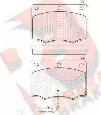 R Brake RB0335 - Kit de plaquettes de frein, frein à disque cwaw.fr