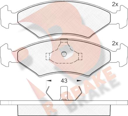 R Brake RB0329 - Kit de plaquettes de frein, frein à disque cwaw.fr