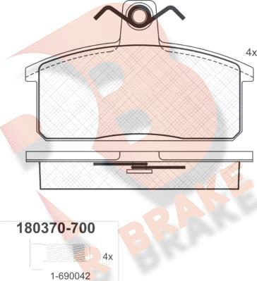 R Brake RB0370-700 - Kit de plaquettes de frein, frein à disque cwaw.fr