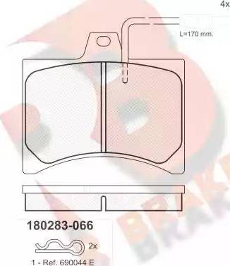 R Brake RB0283-066 - Kit de plaquettes de frein, frein à disque cwaw.fr