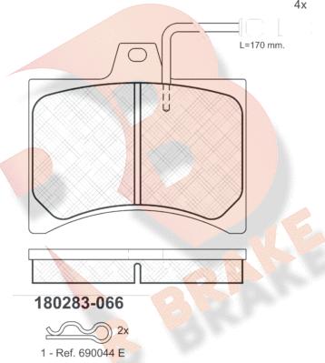 R Brake RB0283 - Kit de plaquettes de frein, frein à disque cwaw.fr